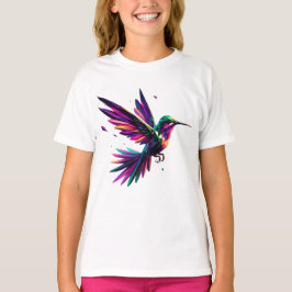 Camiseta Colibrí Arcoíris Geométrico – Arte Moderno Vibrant