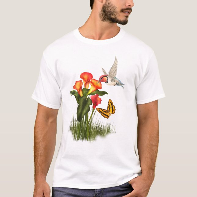 Camiseta Colibri e lírios (Frente)