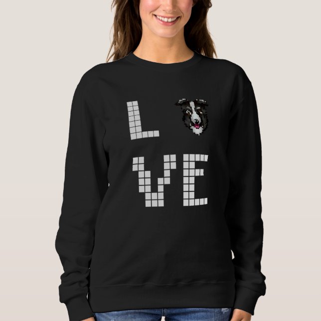 Camiseta Colie  Cachorro  Pixel Arte (Frente)