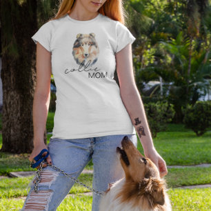 Camiseta Colie Mãe Fofo Aquarela Amante de Cachorro 