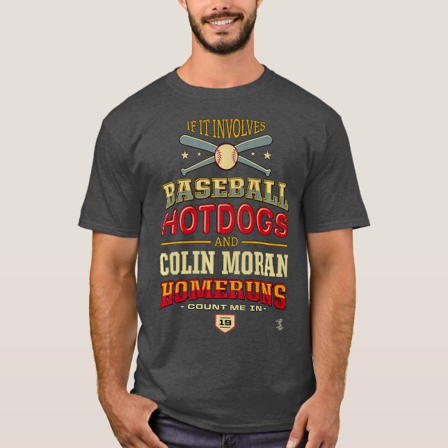 Camiseta Colin Moran Se Envolver Cães Hotéis De Baseball (Frente)