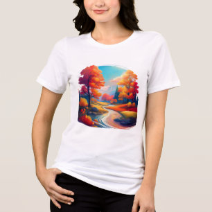 Camiseta Colinas de outono de Dreamlike com cores vibrantes