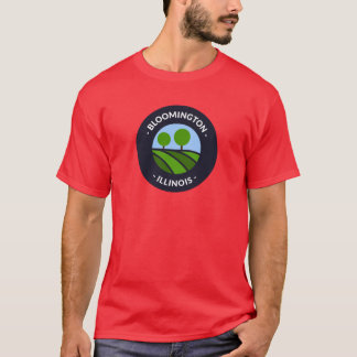 Camiseta Colinas e Árvores Bloomington Illinois de tamanho 