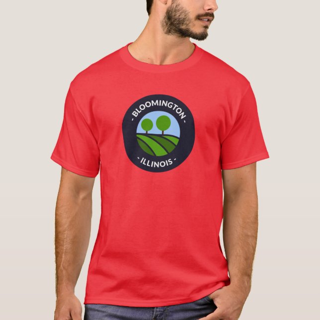 Camiseta Colinas e Árvores Bloomington Illinois de tamanho  (Frente)