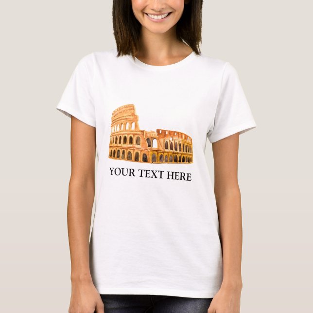 Camiseta Coliseu Roma, Itália Personalizada Design (Frente)