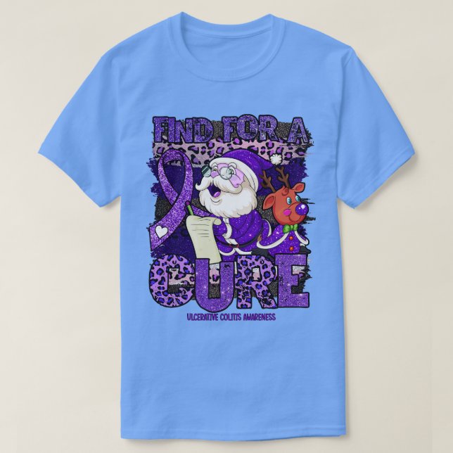 Camiseta Colite Ulcerosa Celebração do natal leopardo (Frente do Design)