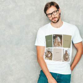 Camiseta Collage Photo Modern Best Pai Alguma Vez Gift