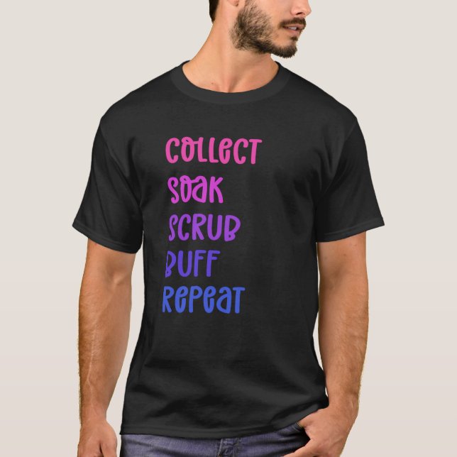 Camiseta Collect Soak Scrub Buff Repeat Beachcombing (Frente)