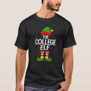 Camiseta College Elf Natal Correspondência Família Elf Esqu