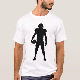 Camiseta College Football Player Silhouette Sports Fan Tee