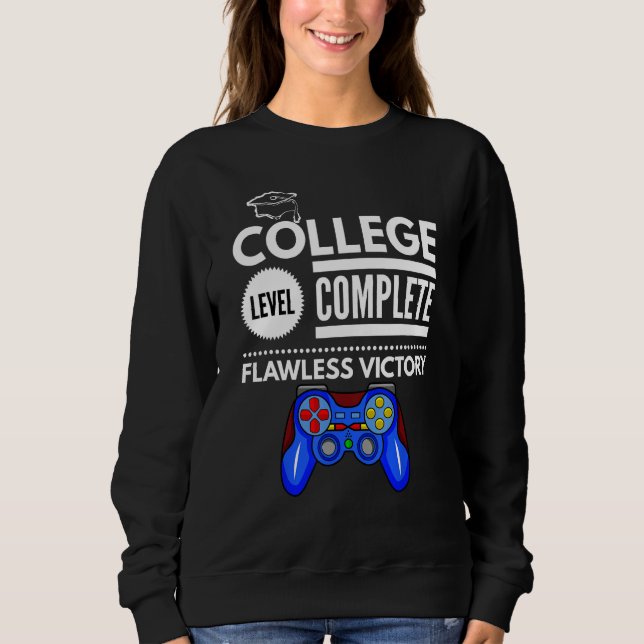 Camiseta College Level Complete Flawless Victory Funny Grad (Frente)