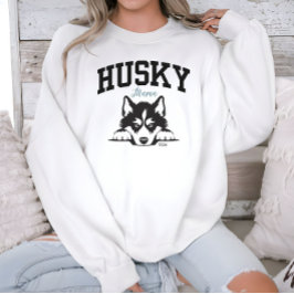 Camiseta College Varsity Estilo Script Husky Mama
