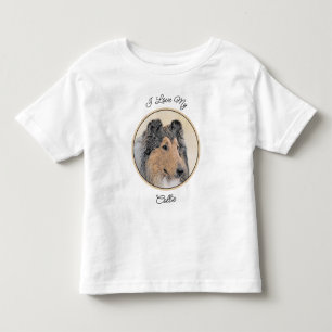 Camiseta Colley (Rough) Pintura - Arte Original de Cachorro