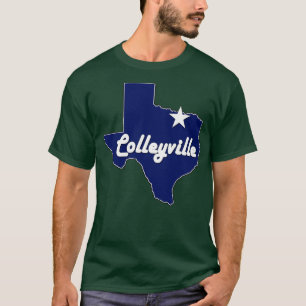 Camiseta Colleyville Texas Lone State Map TX City Marinho A