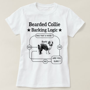 Camiseta Collie Barking Logic Engraçado Cão Sarcástico