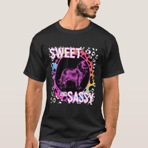 Camiseta Collie Cute Dog 90s Nostalgia Rainbow Leopard Prin