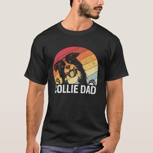 Camiseta Collie dad collie dogs dad walking collie (Frente)