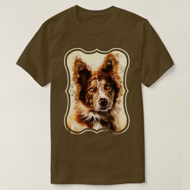 Camiseta Collie de Borda 2 (Frente do Design)