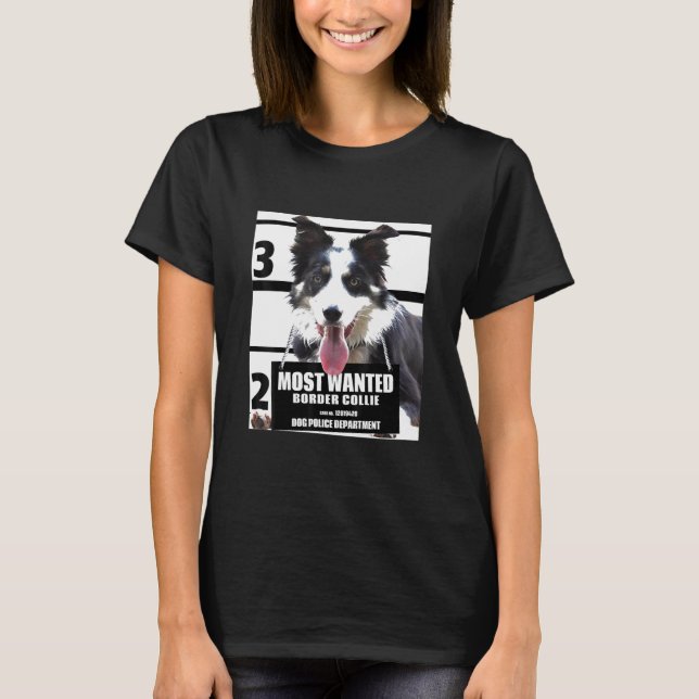 Camiseta Collie de Borda Mais Desejada - Cão Cachorro Cacho (Frente)