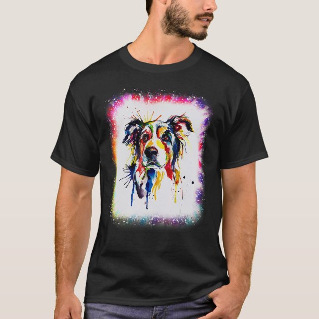 Camiseta Collie Dog Boy Tie Ble (Frente)