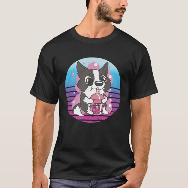 Camiseta Collie Dog Bubble Tea (Frente)
