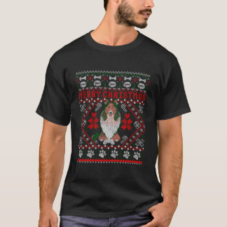 Camiseta Collie Dog Felry Christmas Ugly Sweater Engraçado
