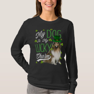 Camiseta Collie Dog Meu Cachorro É Meu Charme Sortudo