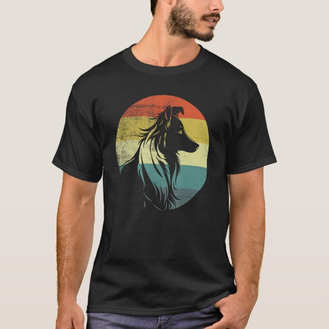 Camiseta Collie Dog Retro Style (Frente)