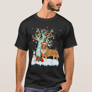 Camiseta Collie Dog Xmas Tree Lighting Rough Collie C