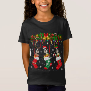 Camiseta Collie Fronteira Em Sock Xmas Reindeer Papais noei