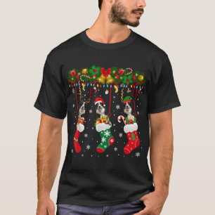 Camiseta Collie Fronteira Em Sock Xmas Reindeer Papais noei