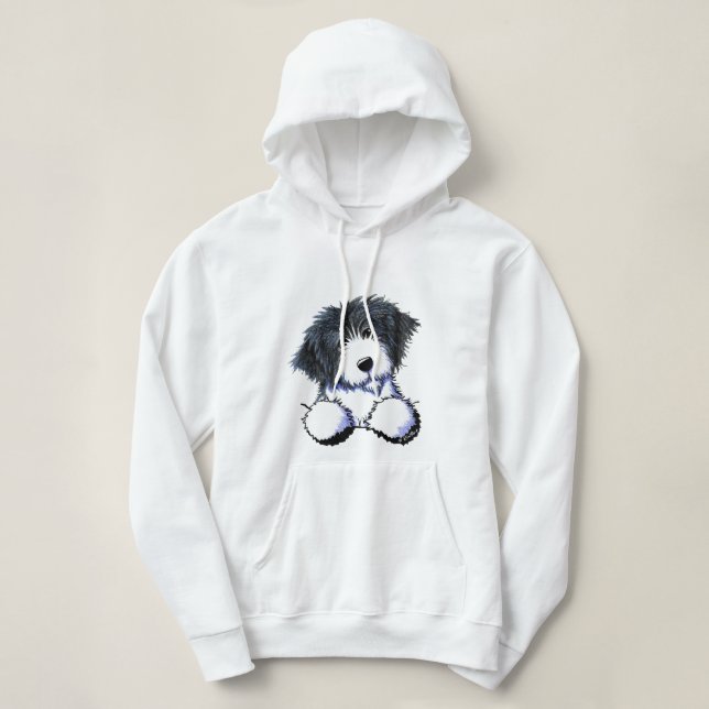 Camiseta Collie Hoodie De Bolso (Frente do Design)