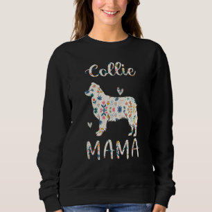 Camiseta Collie Mama Floral Dog Mãe Love