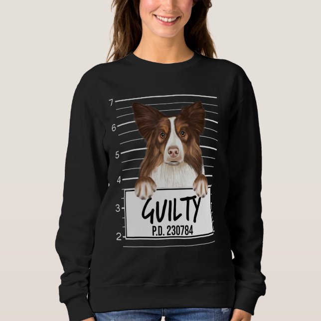 Camiseta Collie Mugshot Guilty Dog (Frente)