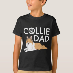 Camiseta Collie Pai Cute Dog Puppy Pet Amante de os animais