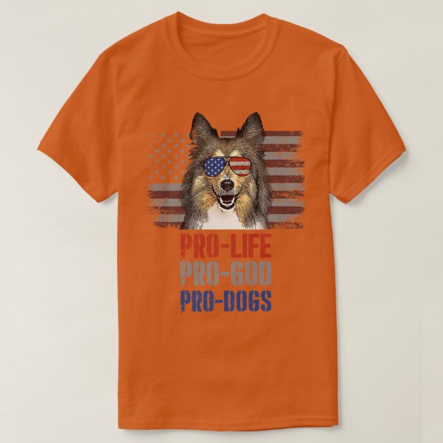 Camiseta Collie Pro Life Pro God Pro Cães Premium (Frente do Design)