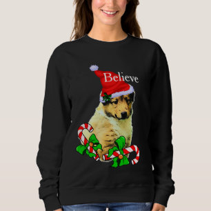 Camiseta Collie Puppy Feliz de Natal