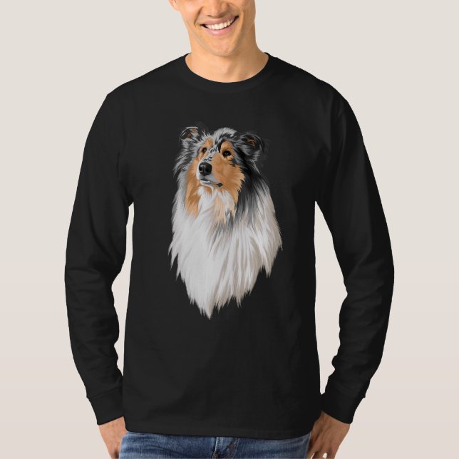 Camiseta Collie Rough Collie Cute Dog Long Hair (Frente)
