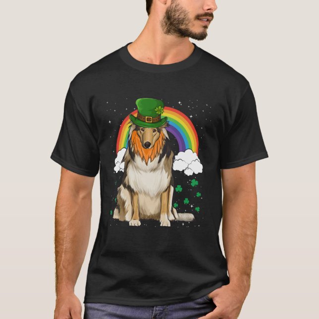Camiseta Collie St Patricks Day Leprechaun (Frente)