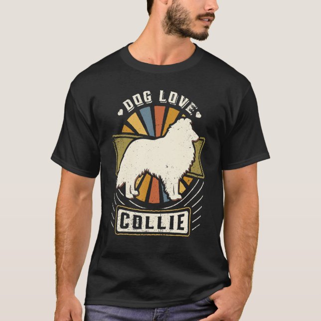Camiseta Collie Vintage Classic Retro Dog (Frente)