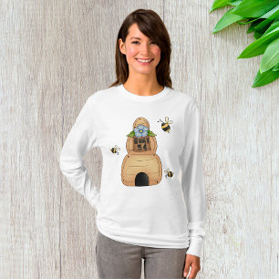 Camiseta Colmeia de mel Capa longa