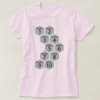 Camiseta Colmeia Personalizada Colagem de 10 Fotos