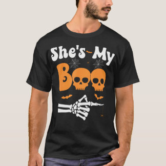 Camiseta Coloca os meus Casais de esqueleto de boo em conta