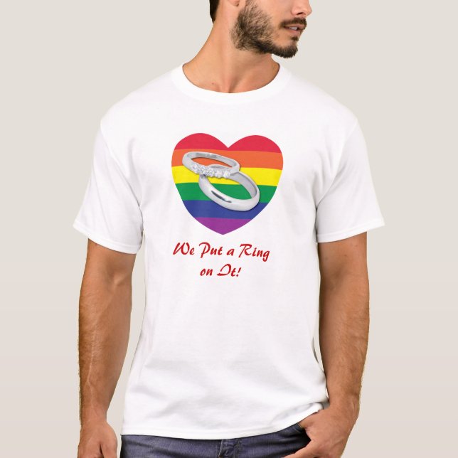 Camiseta Colocamos um anel no Gay Casamento (Frente)