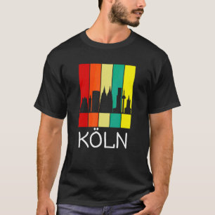 Camiseta Colognia Silhueta Com Catedral De Colônia Retro Vi