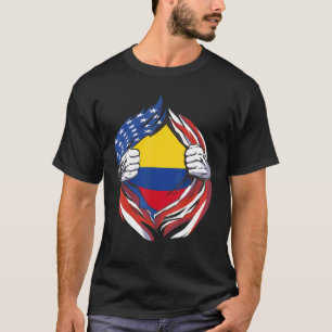 Camiseta Colômbia: Bandeira Americana Orgulhosa Do Meu Heró