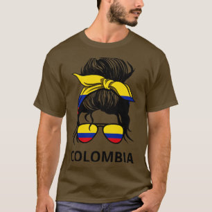 Camiseta Colômbia: Bandeira Colombiana com o Messaging Bun 