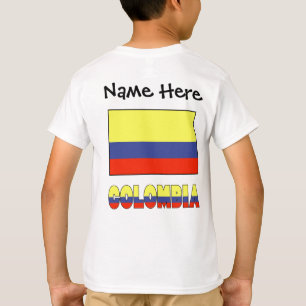 Camiseta Colômbia Bandeira Colombiana Preta Personalização