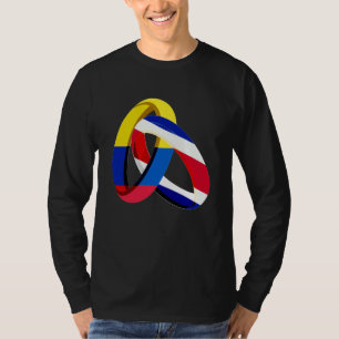 Camiseta Colômbia Bandeira Costa Rica Cultivado Anel Casame