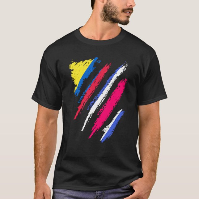 Camiseta Colômbia Bandeira Costa Rica Cultivo Patriot Count (Frente)